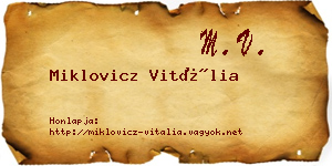Miklovicz Vitália névjegykártya